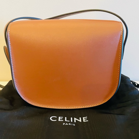 Celine Folco Cuir Triomphe In Smooth Calfskin Tan Bag - Picture 5 of 8